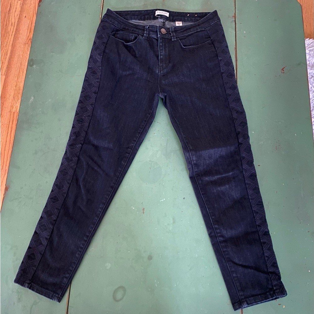 Women’s Coldwater Creek Tuxedo Stripe Design Denim Jeans Size 6